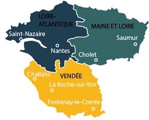 Carte de la zone d intervention EMS Recyclage - Loire-Atlantique Maine-et-Loire Vendee